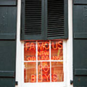 Famous New Orleans Po Boys Red Neon Window Sign Art Print