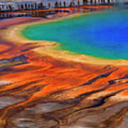 Grand Prismatic Spring Yellowstone National Park Tourists Viewin #1 Art Print