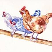 High Flyers - Chickens Art Print