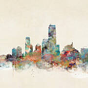Jersey City New Jersey Skyline  #1 Art Print
