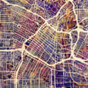 Los Angeles City Street Map #1 Art Print