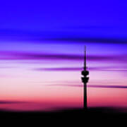 Munich - Olympiaturm At Sunset Art Print
