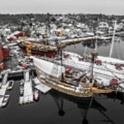 Mystic Seaport In Winter #1 Art Print