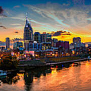 Nashville Skyline Panorama #1 Art Print