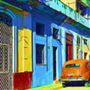 Orange Classic Car - Havana Cuba #2 Art Print