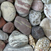 Pebbles In Earth Colors - Stone Pattern #1 Art Print