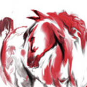 Red Horse Art Print
