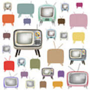 Retro T.v. #1 Art Print