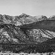 Rocky Mountain National Park Panorama Black White Art Print