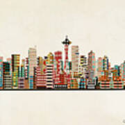 Seattle Skyline #1 Art Print
