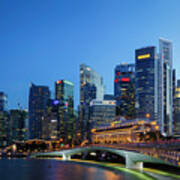 Singapore Skyline Panorama Art Print