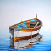 Solitary Boat On The Sea Art Print