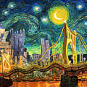 Starry Night In Pittsburgh Art Print