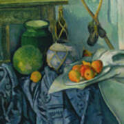 Still Life With A Ginger Jar And Eggplants #1 Art Print