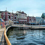 Strolling On The Boardwalk At Disney World Mp Art Print