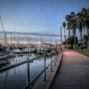 Sunrise Over Santa Barbara Marina #1 Art Print