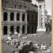 Theatre Of Marcellus Black And White Art Print