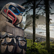 Totem Pole In The Pacific Northwest #1 Art Print