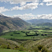 Valleys And Meadows Of New Zealand. Springtime. Queenstown Area. #1 Art Print