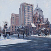 Winter In Copley Square, Boston Ma Art Print