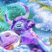 10748 Purple Cow In Paradise Art Print