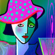 1150 - Woman With A  Pocodot Hat ... Art Print