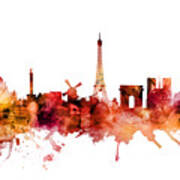 Paris France Skyline #14 Art Print