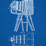 1885 Camera Us Patent Invention Drawing - Blueprint Art Print