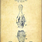1903 Bowling Pin Patent - Vintage Art Print