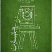1908 Shutter Release Patent - Green Art Print