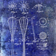 1922 Egg Beater Patent Blue Art Print