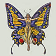 1922 Flapper Butterfly Art Print