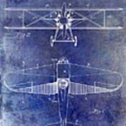 1929 Airplane Patent Blue Art Print
