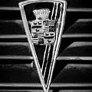 1936 Cadillac Fleetwood Emblem -0451bw Art Print