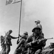 1st Flag Raising On Iwo Jima Art Print