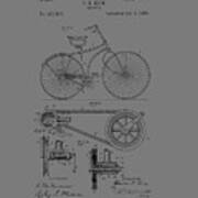 Bicycle Patent From 1890 #3 Art Print