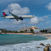 Delta Air Lines Landing At St. Maarten #2 Art Print