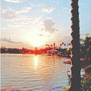 Epcot, Lagoon At Sunset, Walt Disney World  #2 Art Print
