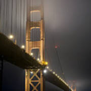 Golden Gate Bridge At Night Art Print