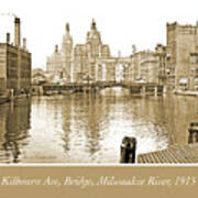 Kilbourn Avenue Bridge, Milwaukee River, C.1915, Vintage Photogr #3 Art Print