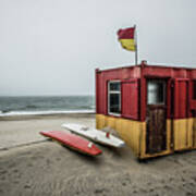 Lifeguard Station At Brittas Bay In Ireland #2 Art Print