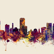 Wellington New Zealand Skyline #2 Art Print