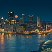 2011 Supermoon Over Pittsburgh Art Print