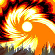 205 - Poster Climate Change  2 ... Burning Summer  Sun  #205 Art Print