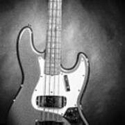 289.1834 Fender 1965 Jazz Bass Black And White #2891834 Art Print