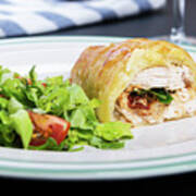 Chicken Breast In French Pastry With Fresh Salad #3 Art Print