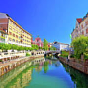 City Of Ljubljana Historic Riverfont View #3 Art Print