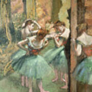 Dancers Pink And Green #3 Art Print