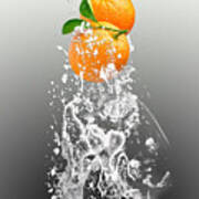 Orange Splash #3 Art Print