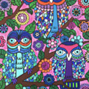 3 Owls Art Print
